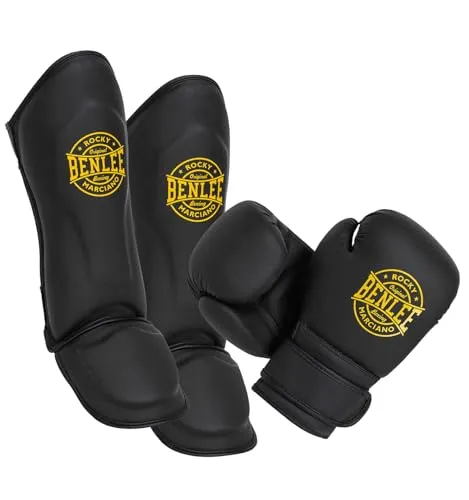 BENLEE Thai-Box Set Junior CHAKAR SET JUNIOR - Boxen: Hochwertiges Thai Box Set für Kinder mit stoßdämpfenden Handschuhen und verstärkten Schienbeinschonern, ideal für sicheres Sparring und Training.