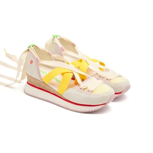 GIOSEPPO Hinesburg Offene Schuhe aus Leder mit Keilabsatz und Raffia, bunt, 37 EU