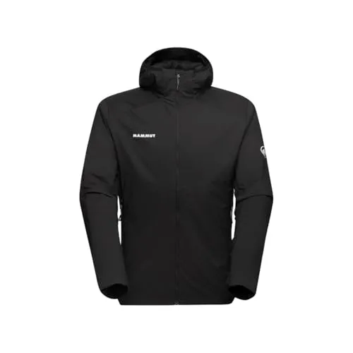 Mammut Rime Light IN Flex Hooded Jacket Men Black (S) - Jacke für Bergabenteuer mit Body-Mapping-Isolation, windabweisend und leicht verstaut. Optimaler Komfort und Bewegungsfreiheit dank Stretch-Material und helmtauglicher Kapuze.