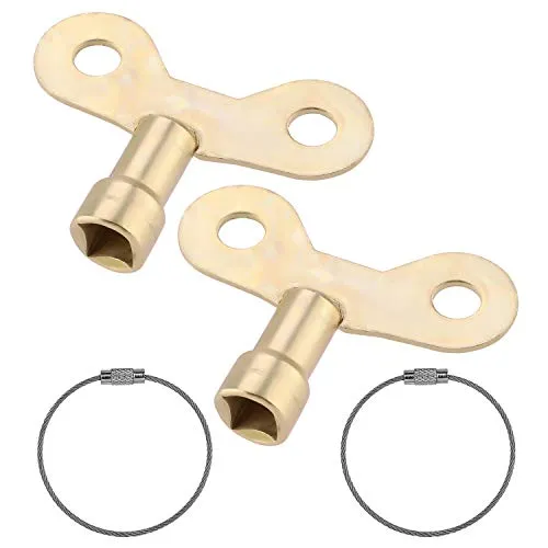 MWOOT 2 Stück Wasserhahn Schlüssel Faucet Key Mit Draht Schlüsselanhänger,Universal Heizkörperventilschlüssel Wasserhahntasten Water Tap Keys