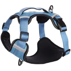 Geschirr Heron BLAU XL 58-76CM 25MM - Hochwertiges geflochtenes Weidegeschirr, ideal für große Hunde und bequem in der Anwendung.