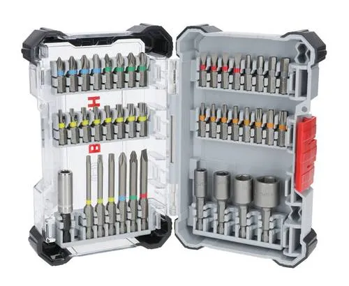 Bosch Accessories 2607017727 Werkzeugset - 43-tlg. Extra Hard Set mit wärmebehandeltem S2-Stahl für maximale Härte. Ideal für präzise Schraubarbeiten, in robustem Pick and Click-Koffer für optimale Organisation.