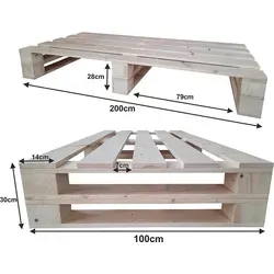 sunnypillow Palettenbett M2 100 x 200 cm von sunnypillow