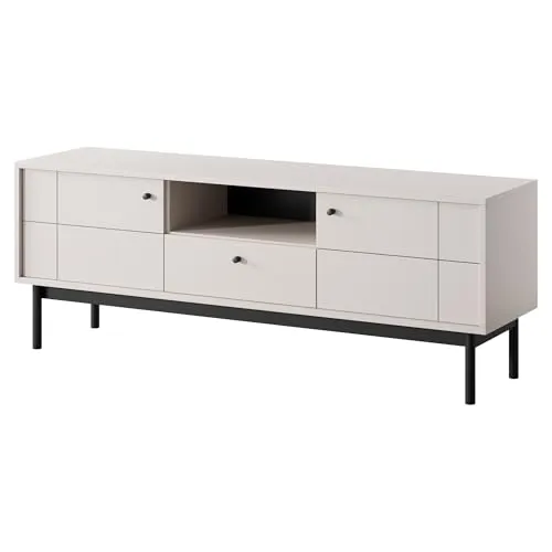 Komodee TV Schrank Dieppe - Kashmir - Metallgriffe - Holzbeine - Breite 154 cm, Höhe 56 cm, Tiefe 39 cm