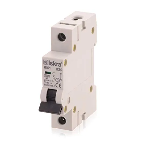 Sicherungsautomat Leitungsschutzschalter MCB Eco-Line, 20A, Typ B, 1-polig, 230/400V, bietet effektiven Schutz, 1 Stück