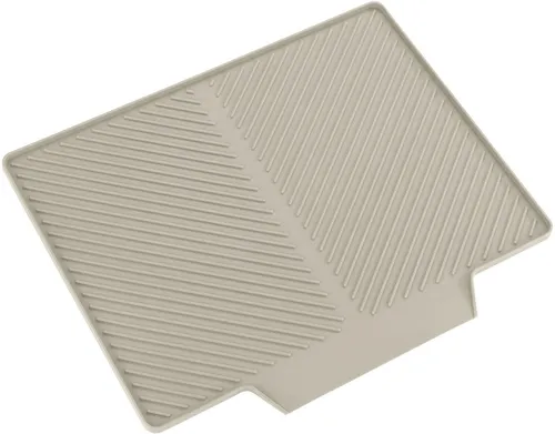 WENKO Abtropfmatte Nelia beige 34 x 3 x 40 cm - Praktische Abtropfmatte aus hochwertigem Kunststoff für Geschirr. Mit Rillenstruktur für optimalen Wasserabfluss – ideal für Handspülen und Küchen ohne Spülmaschine. Langlebig und spülmaschinengeeignet.