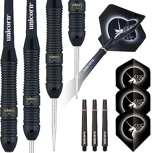 ‎Unicorn Darts Set | Core Plus Black Brass Barrels| Style 1| Stahlspitze | 22g