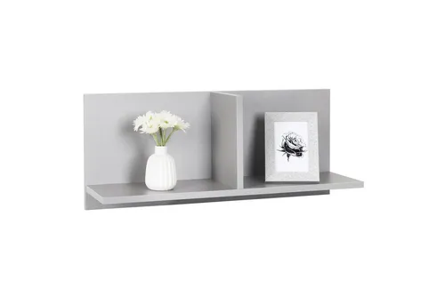 RICOO Wandregal Holz Hängeregal WM013-PL - Schweberegal aus Holz, modernes Design mit 2 Fächern für vielseitigen Stauraum in Wohnzimmer, Schlafzimmer oder Küche - ideal zur Dekoration und Organisation.