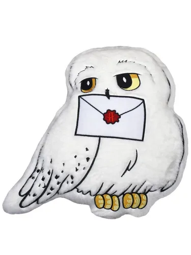 United Labels® Dekokissen Harry Potter - Hedwig Plüsch Eule 40 x 40 cm - Harry Potter Kissen in Form von Hedwig, ideal als kuscheliges Dekokissen oder Sitzkissen für Fans. Mit 40 x 40 cm ist es perfekt für Sofa, Auto oder Bett.