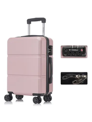 YONSLY Reisekoffer M mit TSA-Schloss und YKK-Reißverschluss in pink von YONSLY