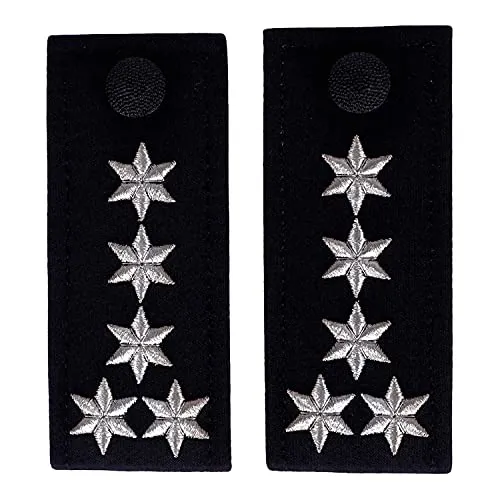 RescPol Schulterklappen 5 Sterne silber (Modell BW)