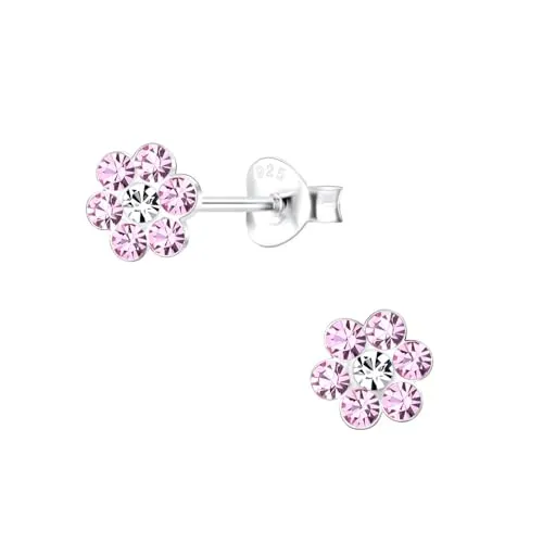 Monkimau - Blumen Herren - Ohrringe, Ohrstecker, Ohrschmuck - aus 925 Sterling Silber, Sterling Silber - für Herren - handgefertigt, Geschenkidee - 925er Silber, Silber - Ohrstecker Schmuck
