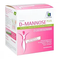 D-Mannose Plus 2000mg - 60 Sticks mit Vitaminen und Mineralstoffen, rezeptfrei und ideal zur Unterstützung der Blasenfunktion