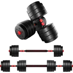 ATHLER Lion | Hanteln Set 40kg | Hantelset verstellbar | 16 Hantelscheiben 2 Hantelstangen | Kurzhantel Langhantel | Sternversch | Sternverschlüsse - Schwarz