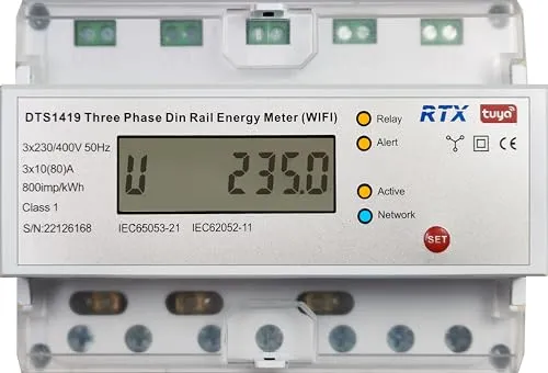 3-Phasen-Stromzähler bis zu 80A TUYA WiFi - Steckdosen & Zubehör mit Echtzeitüberwachung des Energieverbrauchs, Fernsteuerung und Sprachsteuerung über Google Home oder Alexa für optimale Energieeffizienz.
