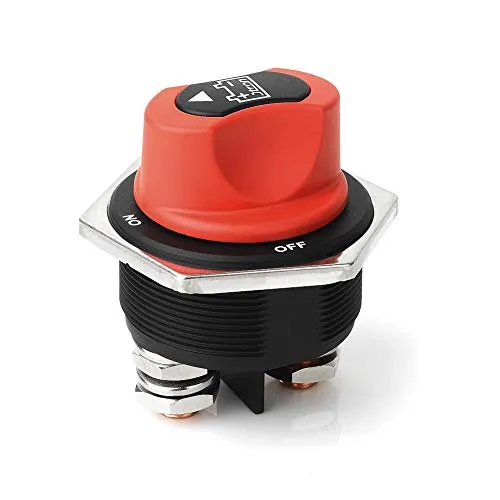 Jtron batterieschalter trennschalter Max 12V-32V DC 300A Cont 450A INT mini Schiffsschalter 52mm für Marine Boat Caravan Car Vehicles Yacht Bus (ein-aus / 300A)