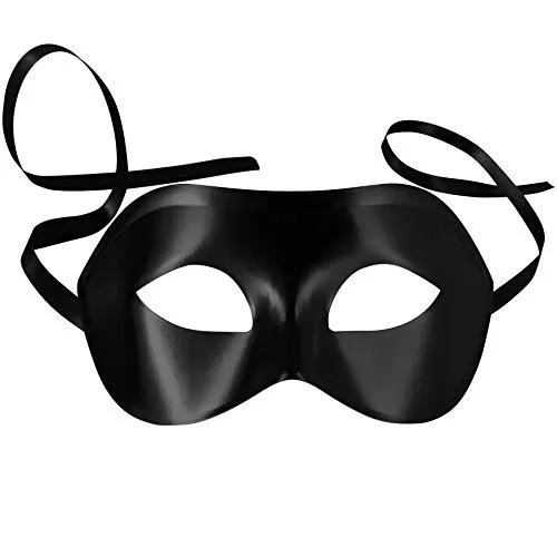 dressforfun 900883 Venezianische Maske für Damen Herren, einfarbige Augenmaske, matte Maskerade Maske für Kostüm Fasching Karneval Halloween Party Ball Oper - diverse Farben - (schwarz |Nr. 303536)