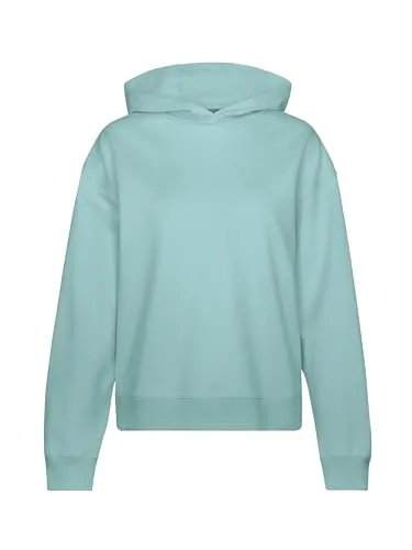 TRIGEMA Dünner Oversize-Hoodie für Damen - Bequemer Oversize-Hoodie in Gletscherblau, aus 50% Baumwolle und 50% Polyester, ideal für Sport und Freizeit mit lässiger Passform und gefütterter Kapuze.