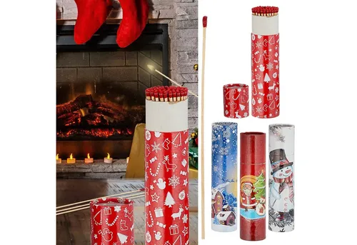 CEPEWA Feuerzeug Kaminstreichhölzer 4er Set L20cm 4 Motive à 75 Stk