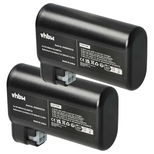 vhbw 2X Akku kompatibel mit Electrolux 900277264, 900277254, 900277267, 900277253, 900277252 Saugroboter (2000 mAh, 7,2 V, Li-Ion)