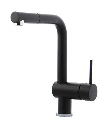 Schwarz matt Niederdruck Küchenarmatur herausziehbar Geschirrbrause Küche Armatur Einhebelmischer Wasserhahn mit Brause Handbrause küchenarmaturen armaturen
