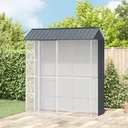 vidaXL Voliere Anthrazit 215x110x247 cm Stahl - Vogelkäfige für drinnen und draußen, mit robuster Konstruktion und stylischem Design, ideal für glückliche gefiederte Freunde.