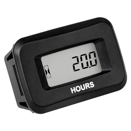 Runleader Digital Maintenance Hour Meter, Volt.DC 5V bis 60V für ZTR Rasenmäher Traktor Generator Golfwagen Clubauto Scrubber Marine ATV Motorkompressor und gasbetriebene Geräte