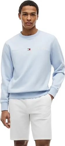 Tommy Hilfiger Tommy Logo Sweatshirt Herren XL, Breezy Blue - Herren-Sweatshirt in Breezy Blue von Tommy Hilfiger. Aus weicher Sweatware mit Rundhalsausschnitt und langem Arm für optimalen Tragekomfort.