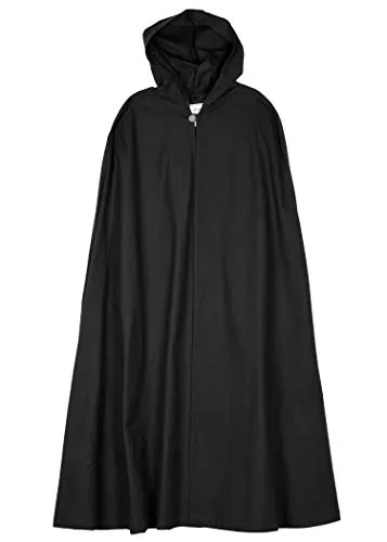 Battle-Merchant Umhang Burkhard mit Kapuze - Mittelalter Umhang aus 100% Baumwolle, ideal für LARP, Wikinger oder Fasching. Mit Holzknopf und schützendem Design in verschiedenen Farben, perfekt für alle Größen!
