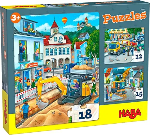 HABA 306479 - Puzzles In der Stadt, Puzzle ab 3 Jahren