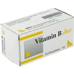 Vitamin B Duo Filmtabletten - Nahrungsergänzungsmittel mit 100 mg Vitamin B1 und B6 pro Tablette, unterstützt das neurologische System und bekämpft Mangelerscheinungen.
