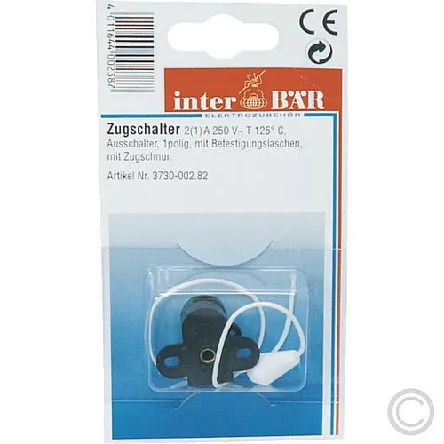 InterBär Zugschalter Schwarz 1 x Aus 1St Ein 2A
