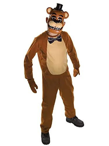 Rubie's Offizielles Five Nights at Freddy's Kinderkostüm Freddy - Groß für Halloween - Kostüm für Kinder, bestehend aus Overall, Handschuhe und Maske. Ideal für gruselige Halloween-Partys und lizenziert nach höchsten Sicherheitsstandards.