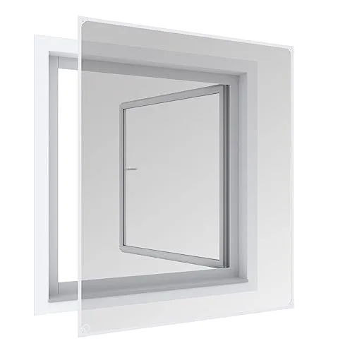 Windhager Insektenschutz Magnetfenster 100 x 120 cm - Fliegengitter für Fenster mit werkzeugfreier Montage, witterungsbeständig und reißfest – idealer Schutz vor Insekten.