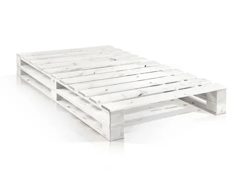 PALETTI DUO Weiß Futonbett 140x200 cm – Modernes Massivholzbett - Stilvolles Futonbett aus massivem Fichtenholz, 140x200 cm, pflegeleicht und einfach aufzubauen. Ideal für Schlafzimmer und bietet modernen Komfort.