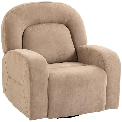 Drehbarer Relaxsessel mit Schaukel- und Liegefunktion, Khaki - Moderner Relaxsessel in Khaki, drehbar und mit Schaukel- sowie Liegefunktion. Ideal für Wohnzimmer und Schlafzimmer, bietet hohen Komfort mit einem stabilen Metallgestell und pflegeleichtem Polyesterbezug.