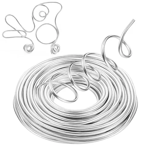 Basteldraht 3mmx10m Schmuckdraht Aluminiumdraht Biegsam Modellierdraht für Schmuckherstellung Bastelarbeiten Handwerk und DIY Silber