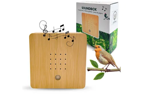 Lüttenburg Dekoobjekt Soundbox mit Vogelgesang - Deko-Objekte, entspannende Vogelgeräusche mit Bewegungsmelder für eine harmonische Atmosphäre in jedem Raum – ideal zur Stressreduktion!