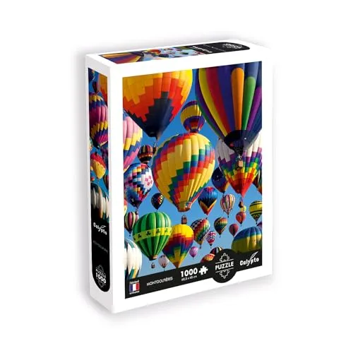 Calypto 3907102 Heißluftballone, 1000 Teile Puzzle mit Soft-Touch, farbenfrohes Puzzlemotiv mit samtiger Oberfläche, für Erwachsene und Kinder ab 9 Jahren, Ballons