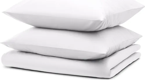 Blumtal Bettwäsche 155x220cm + 2x Kissenbezug 80x80cm - Mikrofaser Bed Sheets 155x220cm - 3-er Set Bettwäsche Weiß