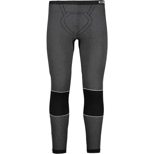 CMP Nahtlose 3/4-Hose für Herren, Schwarz, M/L - Funktionale Langlauf Unterwäsche für Männer, nahtloses Design für höchsten Komfort, schneller Feuchtigkeitstransport und schnell trocknend.