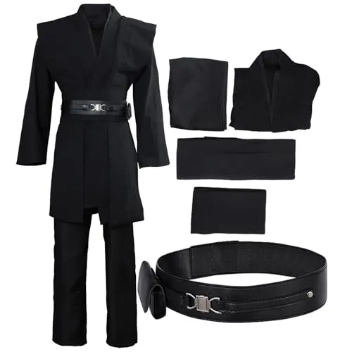 Fortunezone Anakin Skywalker Kostüm - Kostüm-Outfits für Erwachsene, ideal für Rollenspiele und festliche Anlässe, aus hochwertigem milanese Tweed, Leinen und Leder für authentischen Look