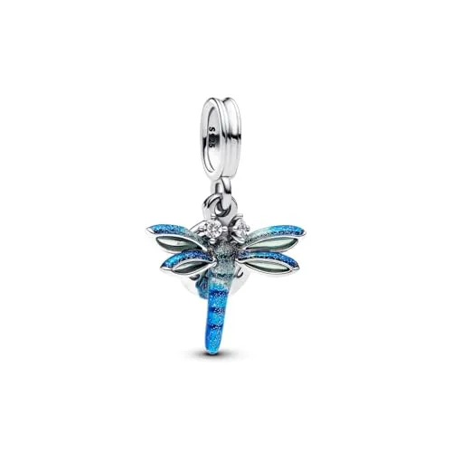 PANDORA Moments Libelle Doppelter Charm-Anhänger in blau von Pandora