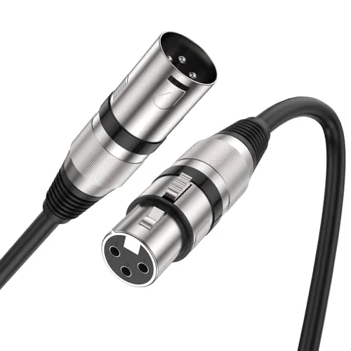 MOSWAG XLR Kabel 1M, Mikrofonkabel Stecker auf Busche, Kompatibel Mit Mikrofone Oder Andere Studio Ausrüstung an Einen PA, Mischpult Oder Aktivlautsprecher