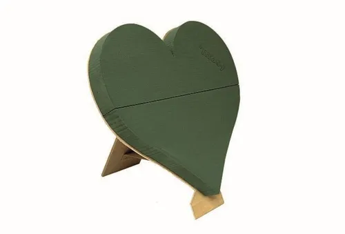 mosy Bastelfilz Steckmoos-Herz zum Stellen, 50 cm Durchmesser, Steckschaum, Steckmasse, Hochzeit, Blumen-Gestecke