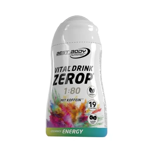 Best Body Nutrition Vital Drink ZEROP - Energy, Original Getränkekonzentrat - Sirup - zuckerfrei, 1:80 ergibt 19 Portionen Fertiggetränk, 48 ml