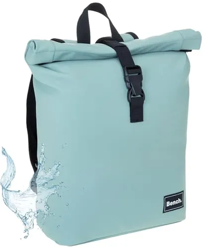 Bench Rucksack Damen Mädchen Daypack Tasche medium backpack Handtasche Damenrucksack A4 wasserabweisend Plane outdoor Hydro Compact 64222 + bagboom Schlüsseletui (Salbei/mint grün 5800)