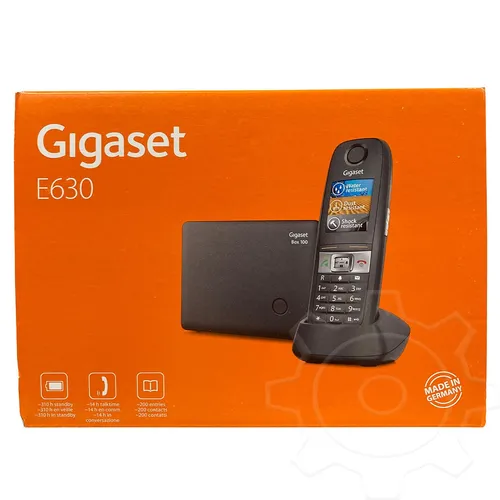 Gigaset E630 Schnurlostelefon - Robustes Festnetztelefon mit Rufnummernanzeige und DECT/GAP-Technologie, ideal für den Einsatz in anspruchsvollen Umgebungen.