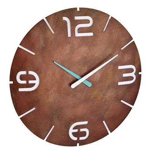 TFA Dostmann Funk Wanduhr 350 mm in braun von TFA Dostmann