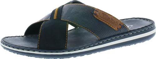 Rieker Herren Pantoletten 21098 - Bequeme Slipper für den Sommer - Wanderschuhe, komfortable Pantoletten mit flacher Sohle und zusätzlicher Weite für mehr Freiraum, ideal für warme Tage und entspannte Ausflüge.